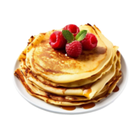 Pancakes with maple syrup and fresh berries png