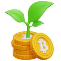 Bitcoin Invest 3d Illustration png