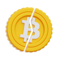 bitcoin réduire de moitié 3d illustration png