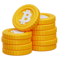 ilustración 3d de bitcoin png