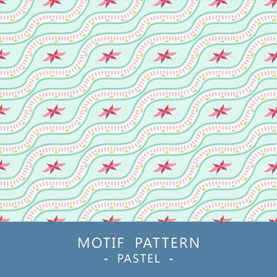 blue wave and flower seamless pattern background design