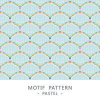 floral blue pastel seamless pattern background design vector