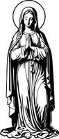 nuestra dama Virgen María Orando ilustración vector