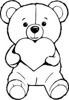 Teddy plush bear holding a heart illustration vector