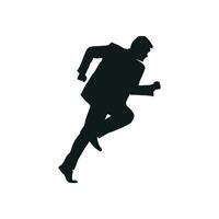 Silhouette of runner businessman vector