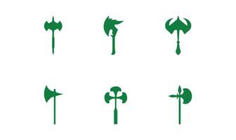 Axe of Warrior Icons Set vector