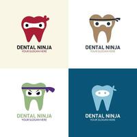 gráfico diseño, dental ninja logo diseño vector