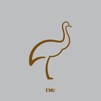 emu bird logo with minimalistic design vector