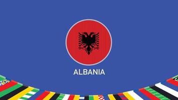 Albania bandera emblema europeo naciones 2024 equipos países europeo Alemania fútbol americano símbolo logo diseño ilustración vector