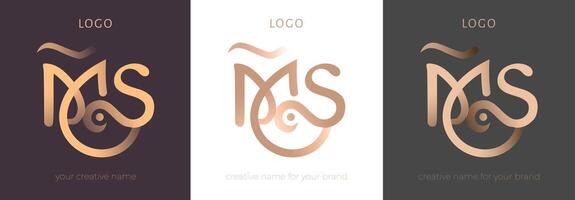 Creative letters MS for your logo. Initials M and S monogram icon. Modern creative letters ms your, great design for any purposes. Future graphic geometric design. eps 10 vector