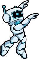 robotic ballet pose mascot illustration vector