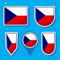 Flat cartoon illustration of Czech Republic national flag with many shapes inside vector