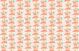 Camel in the desert illustration pattern vector