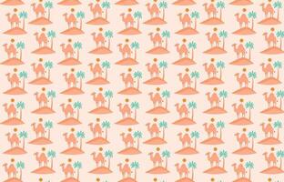 Camel in the desert illustration pattern vector