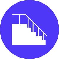 Stairs Glyph Multi Circle Icon vector