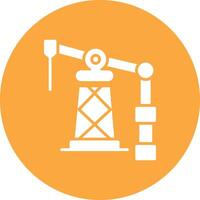 Oil Derrick Glyph Multi Circle Icon vector