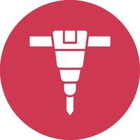Jackhammer Glyph Multi Circle Icon vector