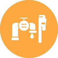 Plumbing installation Glyph Multi Circle Icon vector