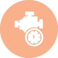 hora motor glifo multi circulo icono vector