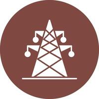 Electric Tower Glyph Multi Circle Icon vector