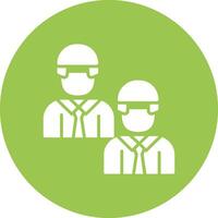 Engineering Team Glyph Multi Circle Icon vector