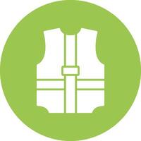 Safety Jacket Glyph Multi Circle Icon vector