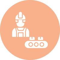 industrial trabajador glifo multi circulo icono vector