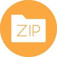 Zip Files Glyph Multi Circle Icon vector