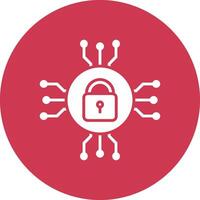 Network Security Glyph Multi Circle Icon vector