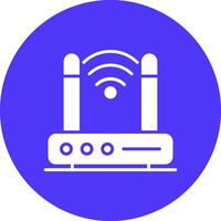 Wireless Modem Glyph Multi Circle Icon vector