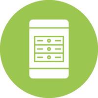 Mobile App Server Glyph Multi Circle Icon vector