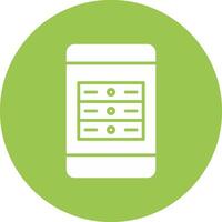 Mobile App Server Glyph Multi Circle Icon vector