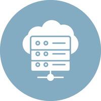 Cloud Database Glyph Multi Circle Icon vector