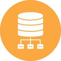 Database Architecture Glyph Multi Circle Icon vector