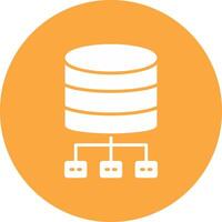 Database Architecture Glyph Multi Circle Icon vector