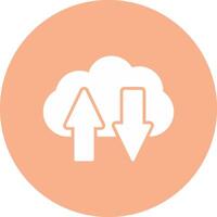 Cloud Computing Glyph Multi Circle Icon vector