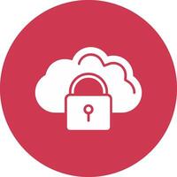 Cloud Security Glyph Multi Circle Icon vector
