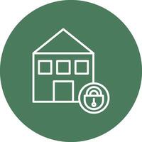 hogar seguridad línea multi circulo icono vector