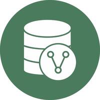 Database Sharing Glyph Multi Circle Icon vector