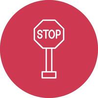 Stop Sign Line Multi Circle Icon vector