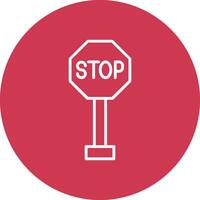 Stop Sign Line Multi Circle Icon vector