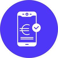 Euro Pay Glyph Multi Circle Icon vector