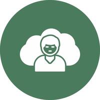 Cloud Client Glyph Multi Circle Icon vector