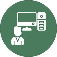 System Worker Glyph Multi Circle Icon vector