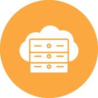 Cloud Server Glyph Multi Circle Icon vector