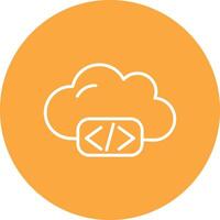 Cloud Coding Line Multi Circle Icon vector