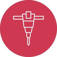 Jackhammer Line Multi Circle Icon vector