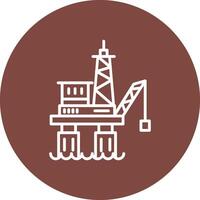 Offshore Platform Line Multi Circle Icon vector