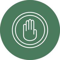 Stop Hand Line Multi Circle Icon vector