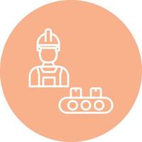 Industrial Worker Line Multi Circle Icon vector
